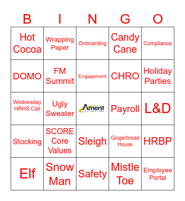 HRHS Holiday Bingo Card