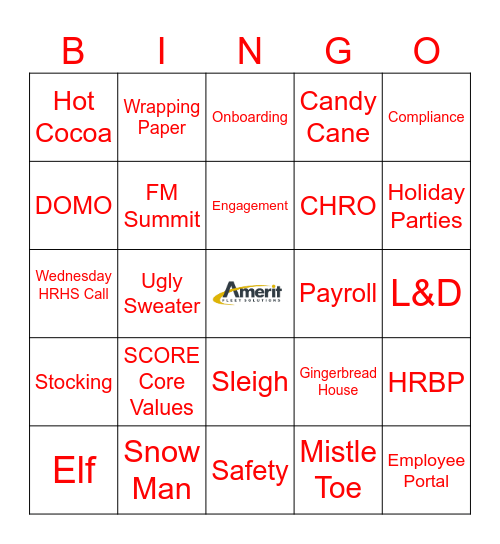HRHS Holiday Bingo Card