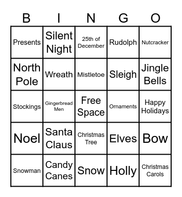 Christmas Bingo Card