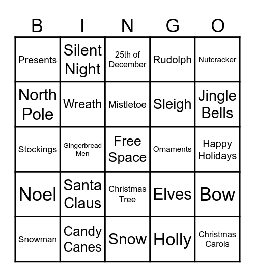 Christmas Bingo Card