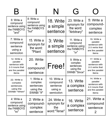 Fall 2024 Exam Review Bingo Card