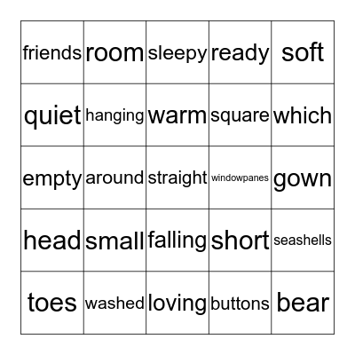 Ten, Nine, Eight Bingo Card