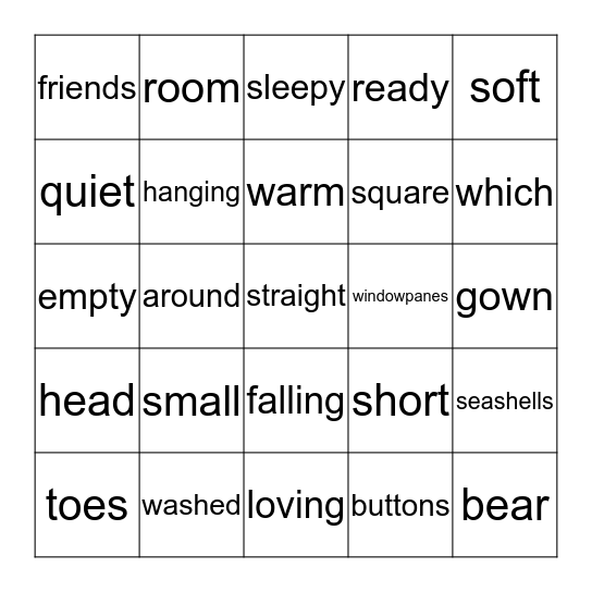 Ten, Nine, Eight Bingo Card