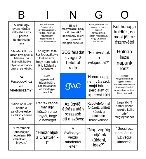 Badwill Bingo Card