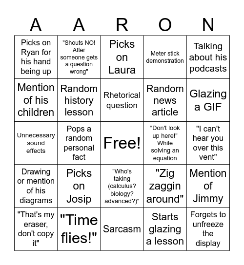 Khalid Bingo Card