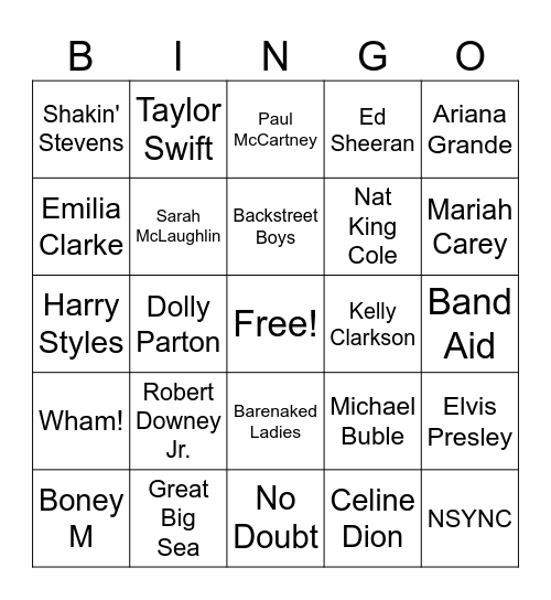 Christmas Bingo Card