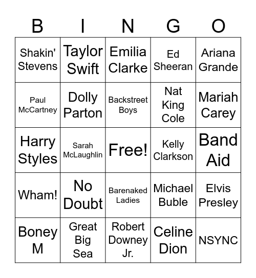 Christmas Bingo Card