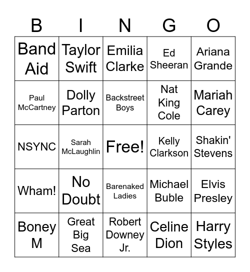 Christmas Bingo Card