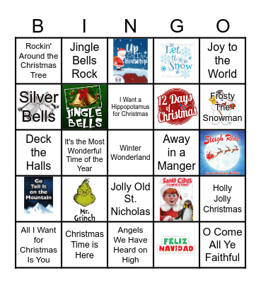 Christmas Carol Bingo Card