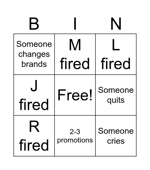 Org Bingo Card