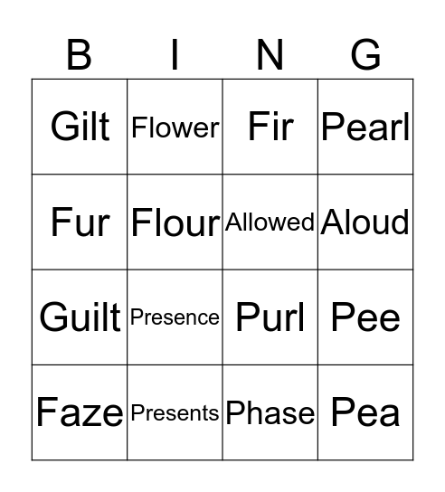 G C bingoBaker Bingo Card