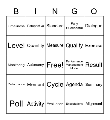 PM Bingo Card