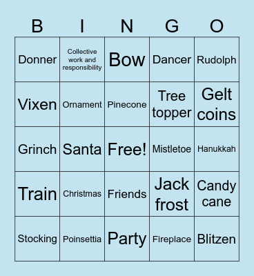 Holiday Party Bingo Card
