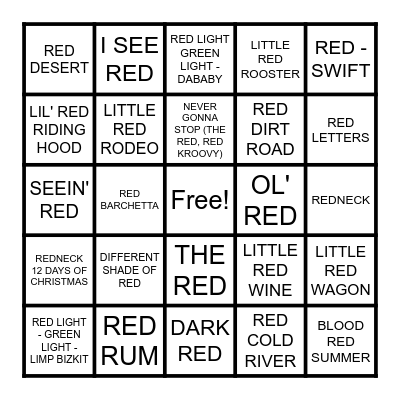 RED Bingo Card