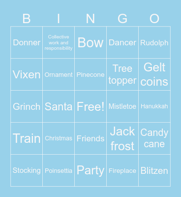 Holiday Party Bingo Card