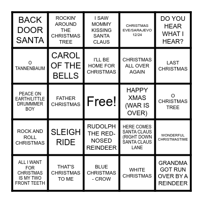 CHRISTMAS Bingo Card