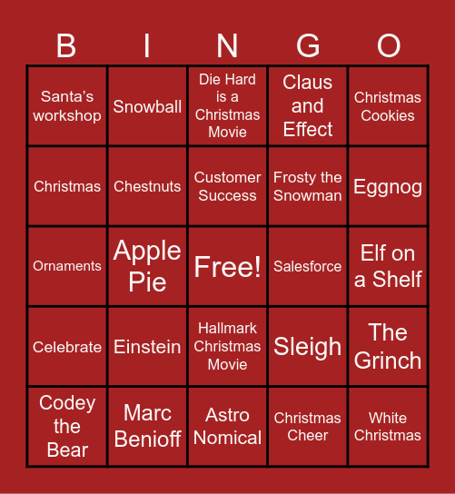 Holiday Bingo Card