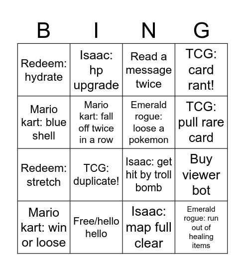 Morgames Birthday bingo 2024 Bingo Card