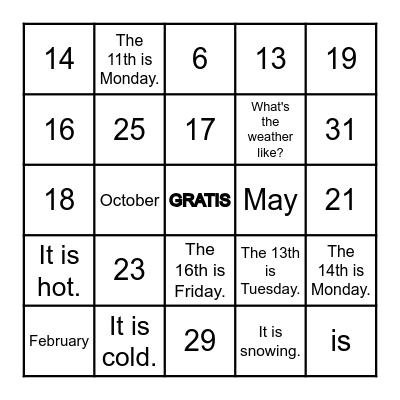 Quarter 2 Bingo (W) Bingo Card