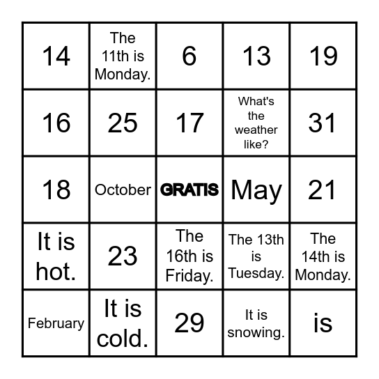 Quarter 2 Bingo (W) Bingo Card