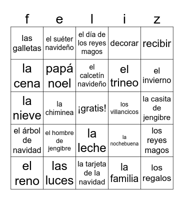 la navidad Bingo Card