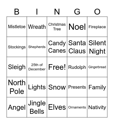 Manor Alterations Holiday Bingo Card