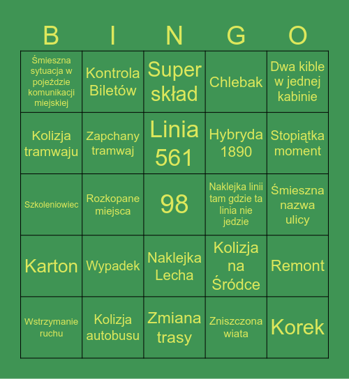 Poznań BINGO Card