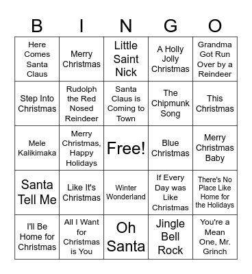 Winter Bingo Card
