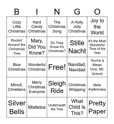 Christmasss Bingo Card