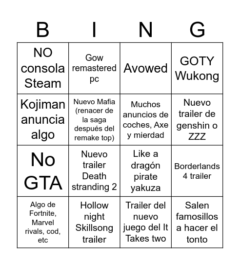 Bingo Card