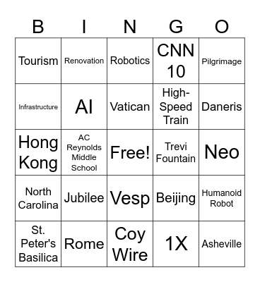 CNN 10 12/11/24 Bingo Card