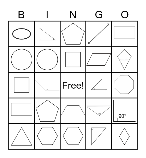 Geometry Bingo Card