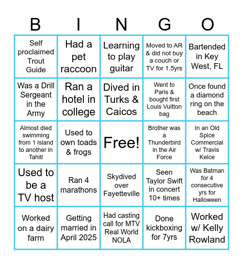 Team building bingo! Bingo Card