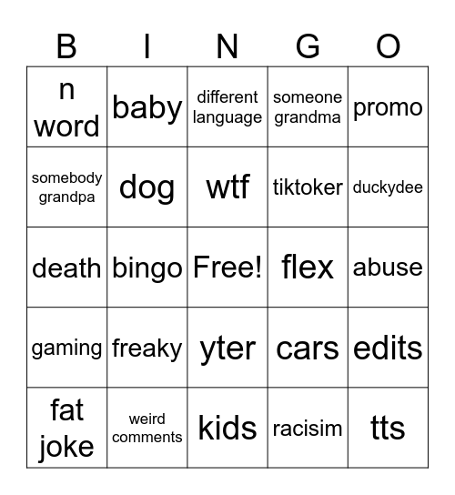 insta bingo Card