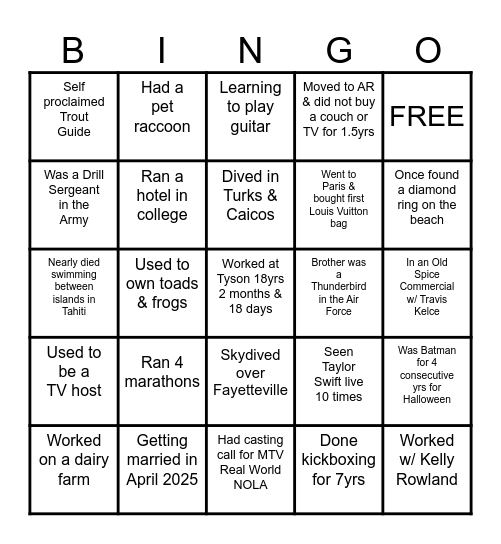 Team building bingo! Bingo Card