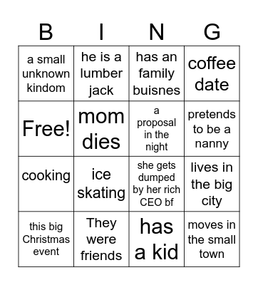 Hallmark  Bingo Card