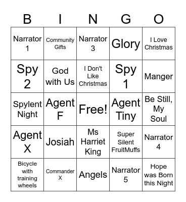 We Three Spies BINGO! Bingo Card