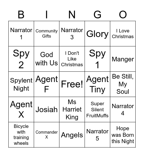 We Three Spies BINGO! Bingo Card