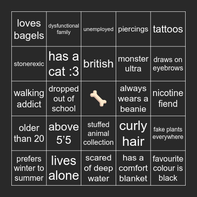 90starve bingo :) Bingo Card