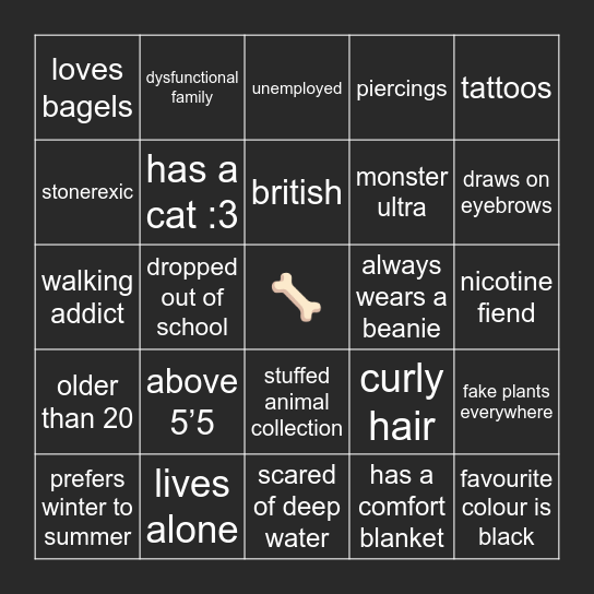 90starve bingo :) Bingo Card