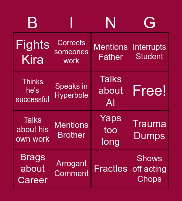 Morgan Bingo Card
