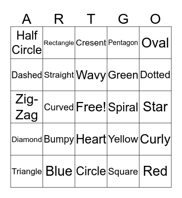 ARTGO Bingo Card