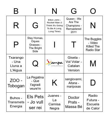 El Bingo Musical de la Marató! Bingo Card