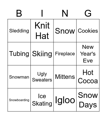 Winter Bingo Card