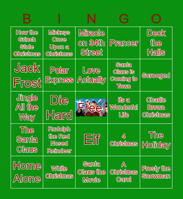 CHRISTMAS MOVIE BINGO Card