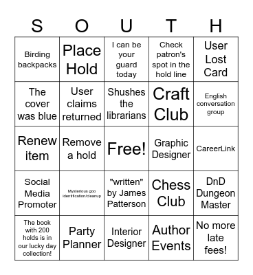 Library Bindo Bingo Card