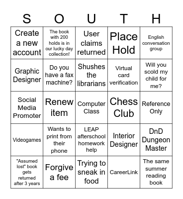 Library Bindo Bingo Card