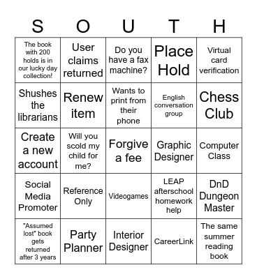 Library Bindo Bingo Card