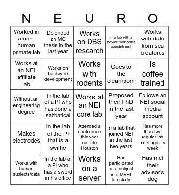 Someone who... Bingo Card