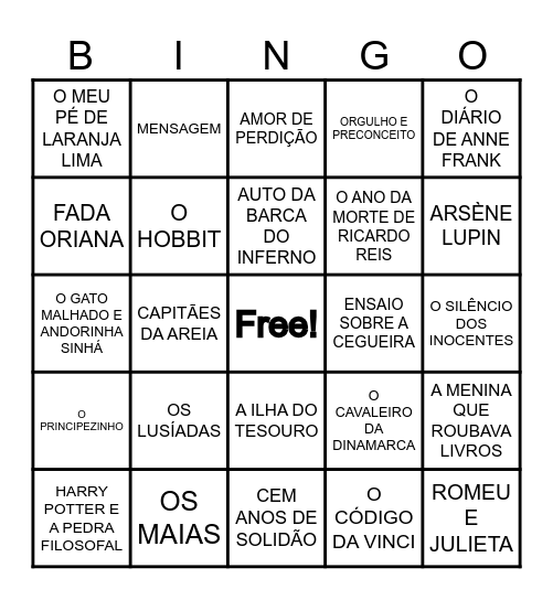 Bingo do PIEF Bingo Card